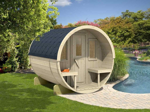 Luxury wood fired barrel home sauna 280