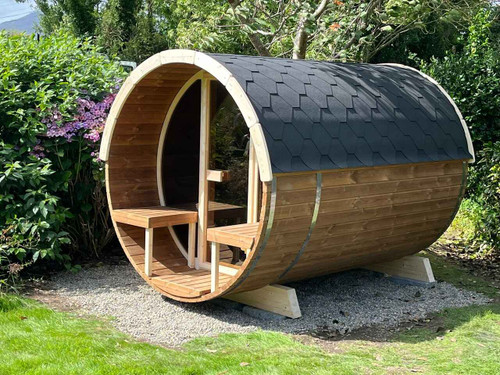outdoor barrel sauna